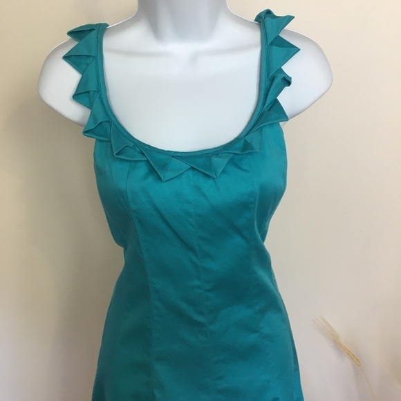 Vintage Unique retro blue sleeveless dress. Size 6 - Picture 7 of 8